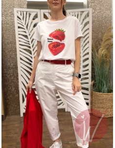 T-Shirt Strawberry Bianco -VICOLO-