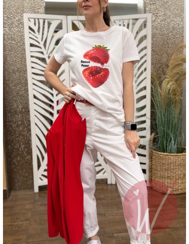 T-Shirt Strawberry Bianco -VICOLO-