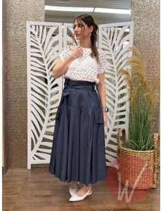 Gonna Lunga Chambray -VICOLO- 2