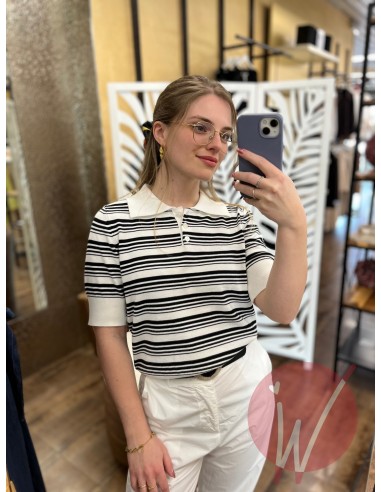 Polo Righe Santorini Bianco