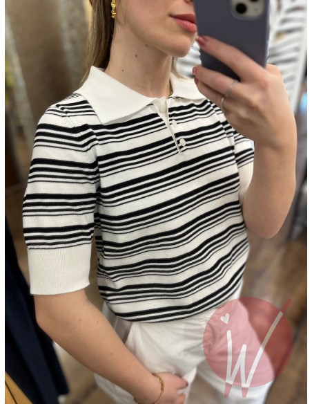 Polo Righe Santorini Bianco