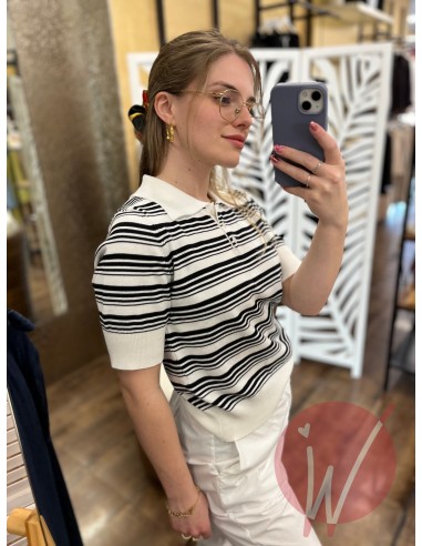 Polo Righe Santorini Bianco