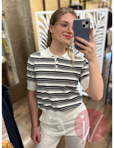 Polo Righe Santorini Bianco