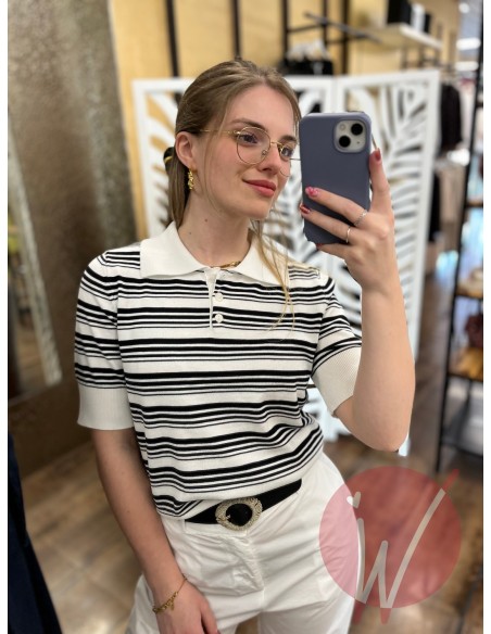 Polo Righe Santorini Bianco