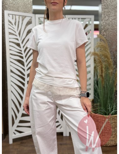 T-Shirt Pizzo Hannah Panna