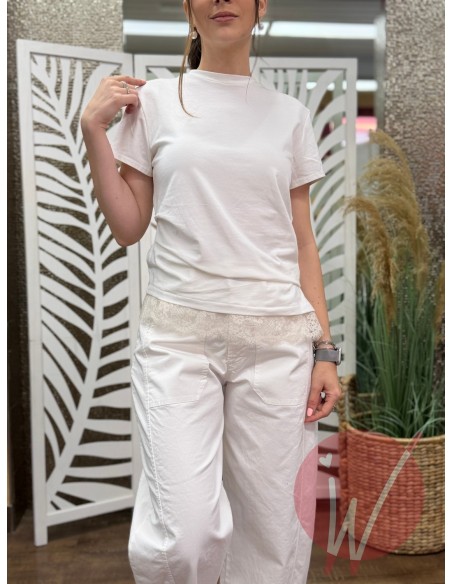 T-Shirt Pizzo Hannah Panna