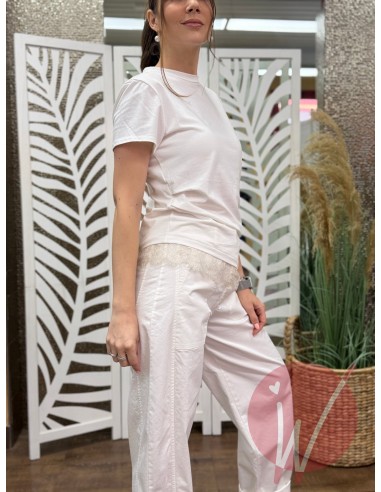 T-Shirt Pizzo Hannah Panna