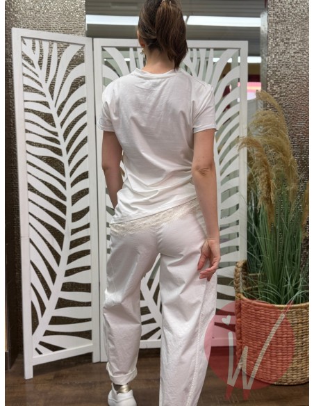 T-Shirt Pizzo Hannah Panna