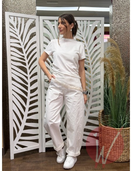 T-Shirt Pizzo Hannah Panna