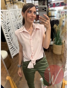Camicia Smanicata Beth Rosa Cipria
