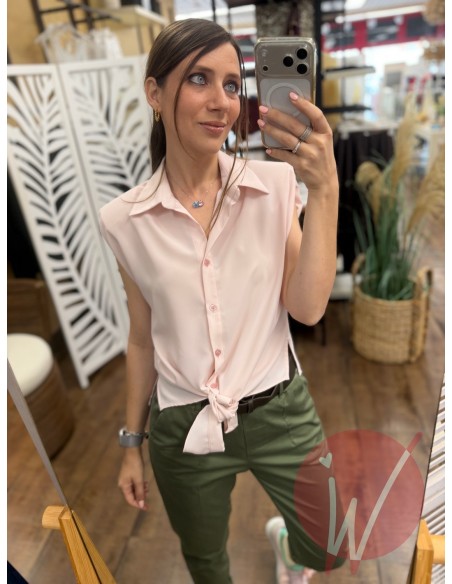 Camicia Smanicata Beth Rosa Cipria