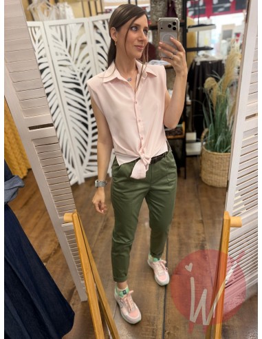 Camicia Smanicata Beth Rosa Cipria