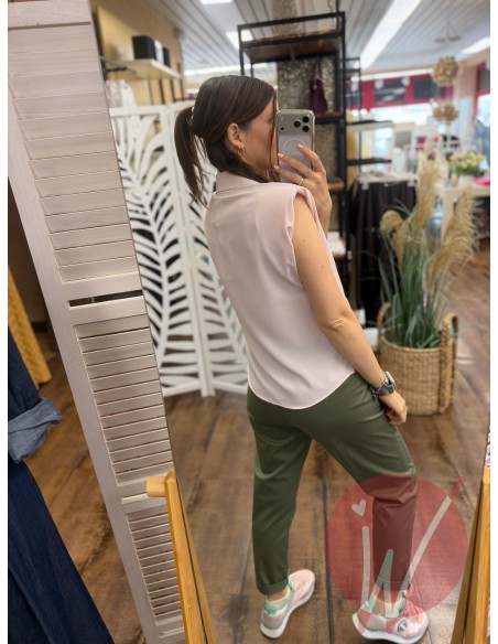 Camicia Smanicata Beth Rosa Cipria