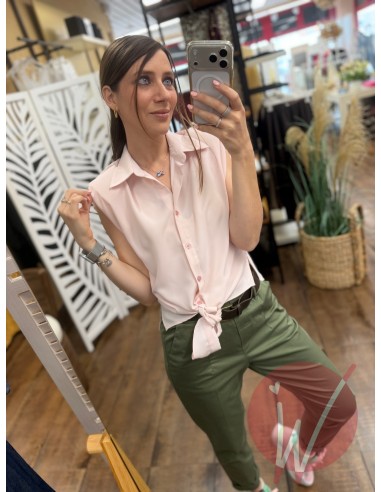 Camicia Smanicata Beth Rosa Cipria