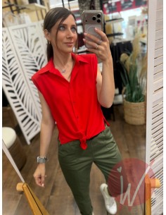 Camicia Smanicata Beth Rosso