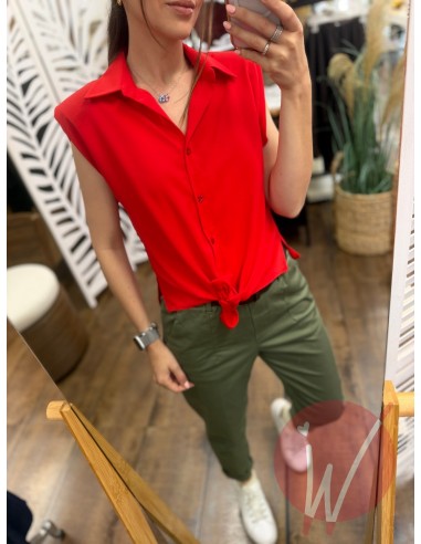Camicia Smanicata Beth Rosso