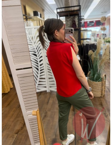 Camicia Smanicata Beth Rosso
