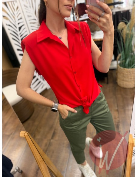 Camicia Smanicata Beth Rosso