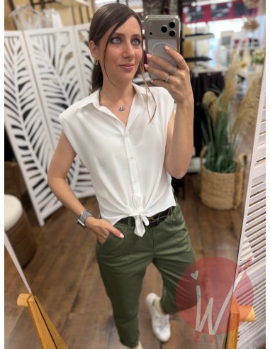 Camicia Smanicata Beth Bianco