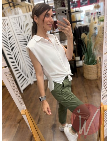 Camicia Smanicata Beth Bianco