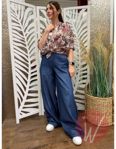 Pantalone Palazzo Delhi Chambray