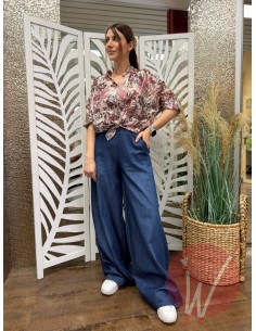 Pantalone Palazzo Delhi Chambray