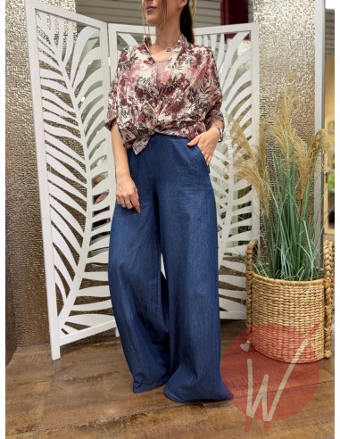 Pantalone Palazzo Delhi Chambray
