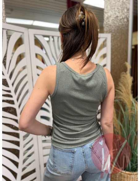 Top Shine Lurex Verde Militare
