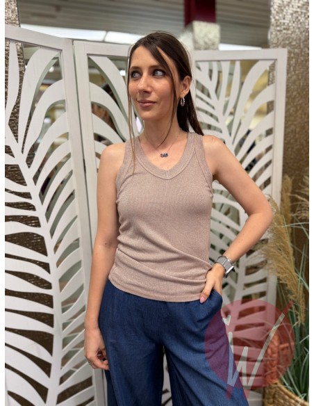 Top Lurex Aura Rosa