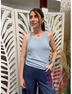 Top Lurex Aura Celeste