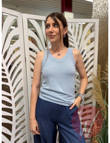 Top Lurex Aura Celeste