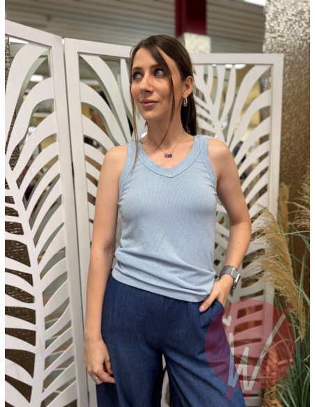 Top Lurex Aura Celeste