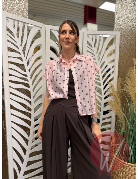 Blusa Pois Rosa