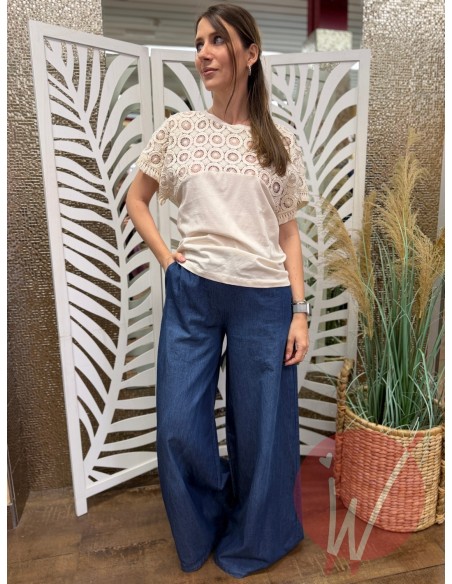 T-Shirt Crochet Dahlia Ecru