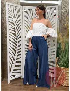 Pantalone Palazzo Chambray Delhi 2