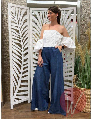 Pantalone Palazzo Chambray Delhi