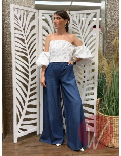 Pantalone Palazzo Chambray Delhi