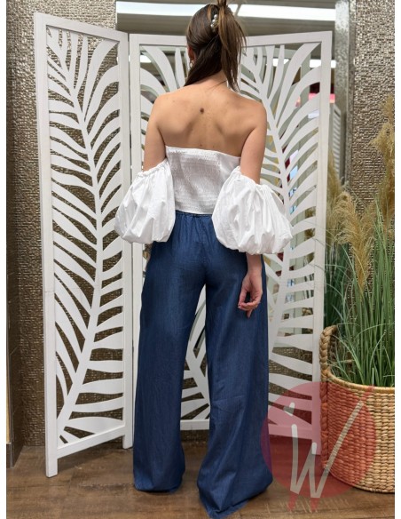 Pantalone Palazzo Chambray Delhi