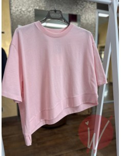 T-Shirt Asimmetrica Coco Rosa -VICOLO-