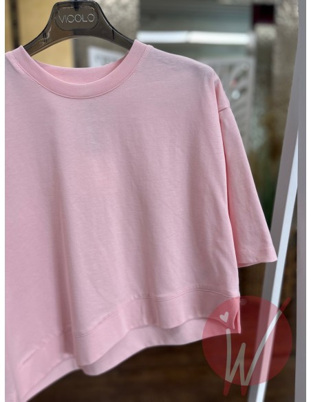 T-Shirt Asimmetrica Coco Rosa -VICOLO-