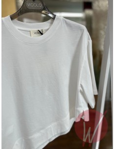 T-Shirt Asimmetrica Coco Panna-VICOLO- 2