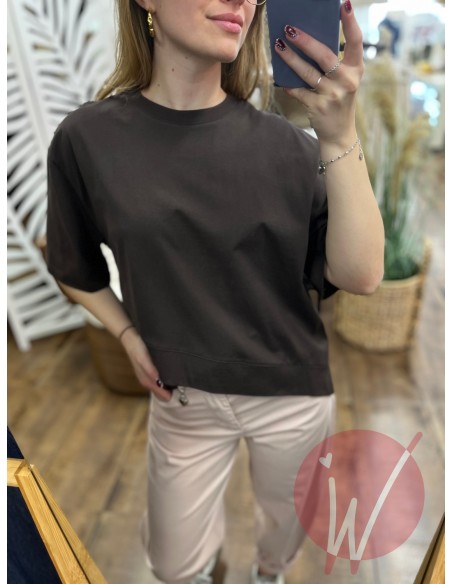T-Shirt Asimmetrica Coco Moro-VICOLO-