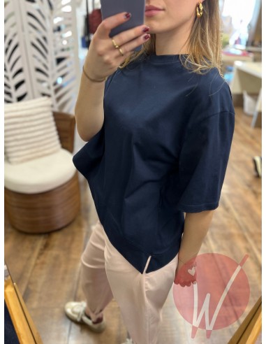 T-Shirt Asimmetrica Coco Blu -VICOLO-