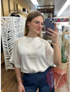 Blusa Satin Amanda Bianco
