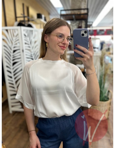 Blusa Satin Amanda Bianco
