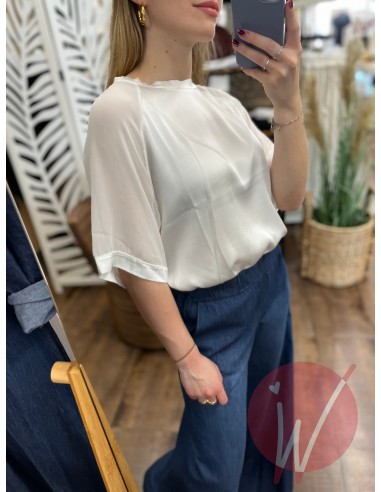 Blusa Satin Amanda Bianco