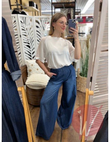 Blusa Satin Amanda Bianco