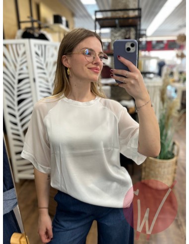 Blusa Satin Amanda Bianco