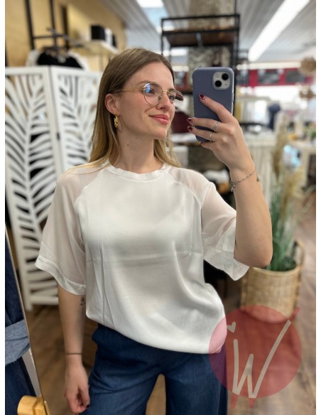 Blusa Satin Amanda Bianco