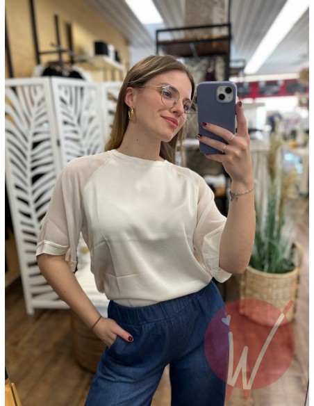 Blusa Satin Amanda Burro
